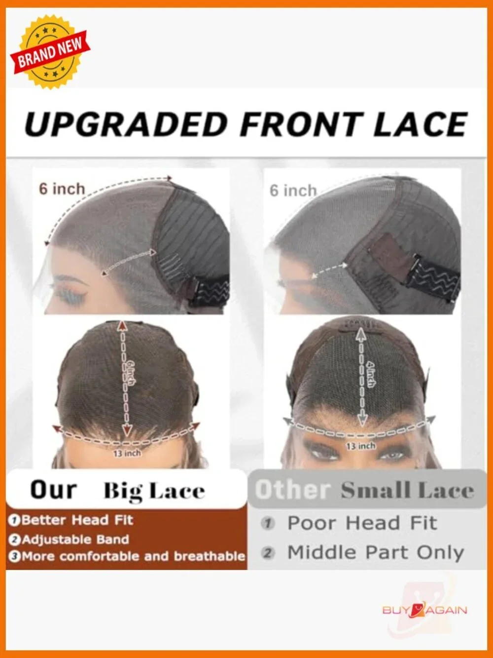 13x6 Body Wave Lace Front Wig, 250 Density Human Hair, Pre-Plucked